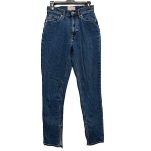 Everlane The Cheeky Split Hem Jean Organic Cotton Blue Denim 26 High Rise 662‎